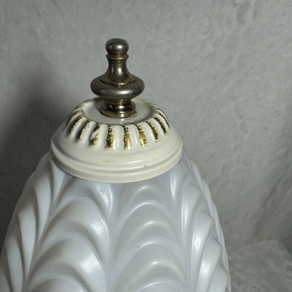 Vintage Mid Century Frosted Draped Glass Lamp Shade Hanging Swag Globe MCM - Picture 2 of 11